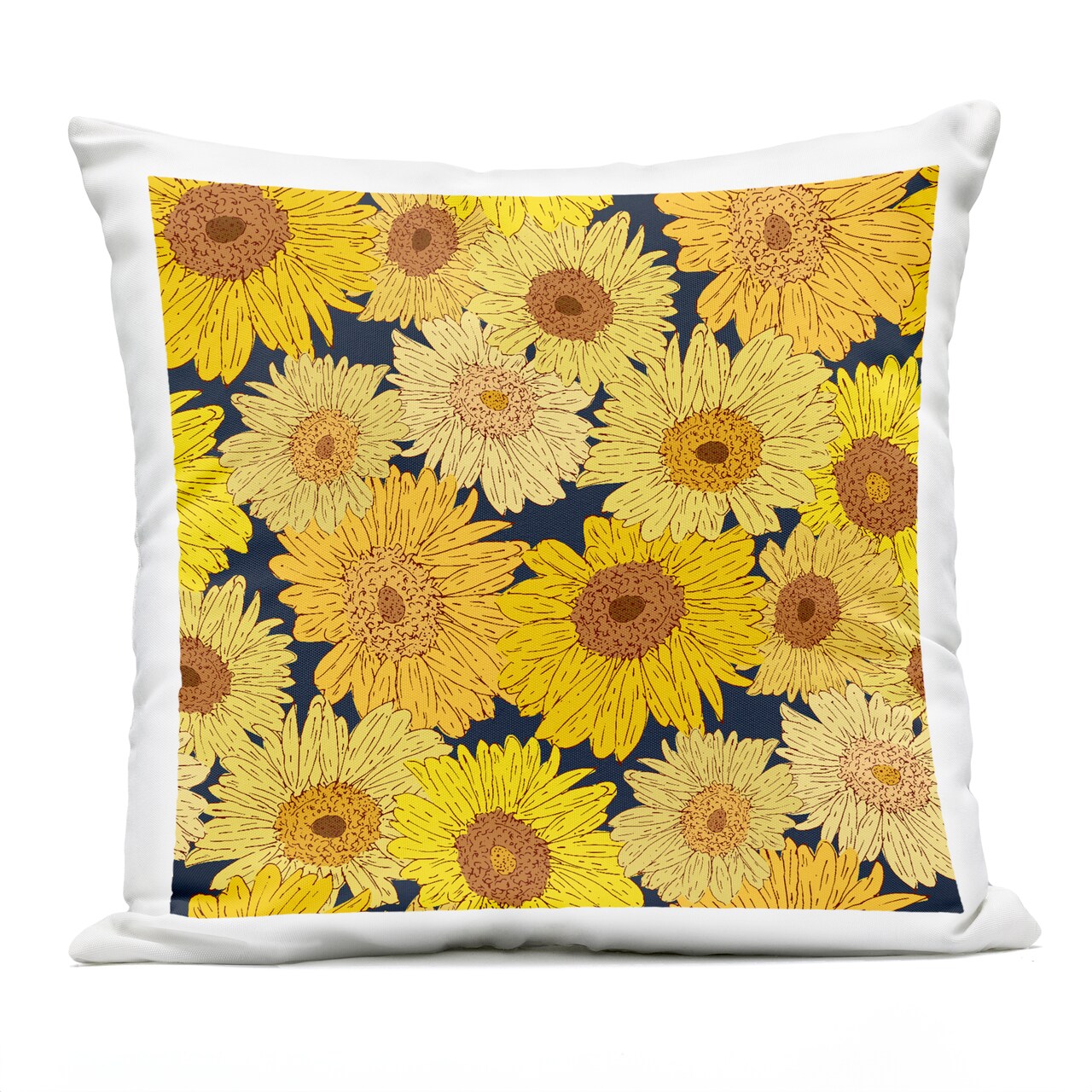 Stupell Industries Charming Country Sunflowers Pattern Outdoor Printed Pillow design by Sazerelli Designs, 18 x 7 x 18